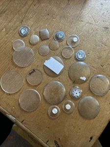 RESTPOSTEN ANTIKE GLAS TASCHENUHR UHREN KRISTALLE GEMISCHTE GRÖßEN MC - Bild 1 von 11