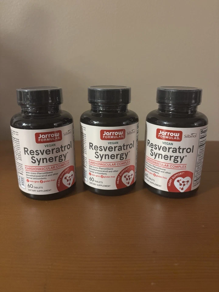 Lot Of 3 Jarrow Formulas Resveratrol  Synergy 60 Capsules Exp 01/26 - Image 1 of 2