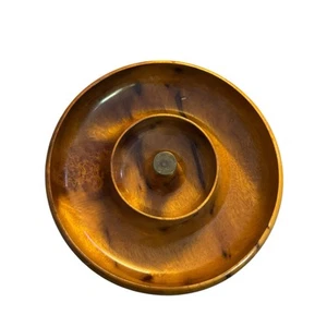 Cuenco de astillas y inmersión de madera de mirto California, decoración moderna de mediados de siglo acento de latón - Imagen 1 de 5