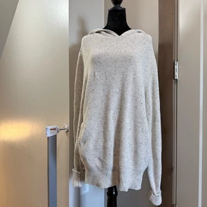 Suéter largo con capucha Banks Journal para mujer de gran tamaño blanco crema moteado neutro - Imagen 1 de 7