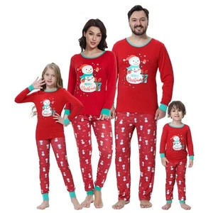Matching Christmas Family Pajamas Set Holiday Santa Claus 2-Piece PJS Set - Picture 1 of 7