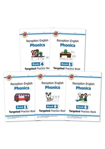 CGP Reception English Phonics Workbooks 1-5 Bundle - NEW - Ages 4-5 - Year 1 - Picture 1 of 6