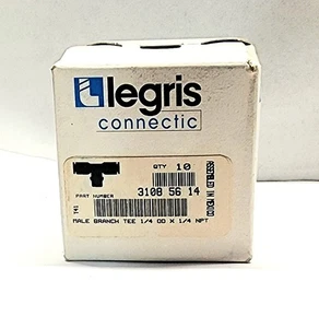 Legris 3108 56 14 Box of 10 Branch Tee Fitting, 1/4 In Tube x 1/4" NPTM - Picture 1 of 2