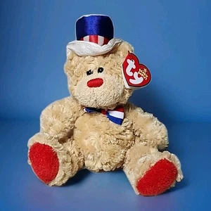 TY 2006 Independence the Bear Red Blue Beanie Baby - Picture 1 of 5