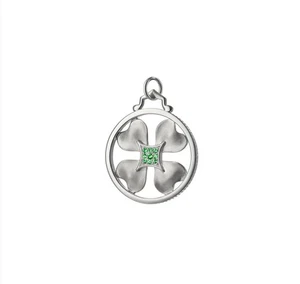 NEW MONICA RICH KOSANN Sterling "Lucky Charms" Clover Charm Tsavorite - Picture 1 of 1