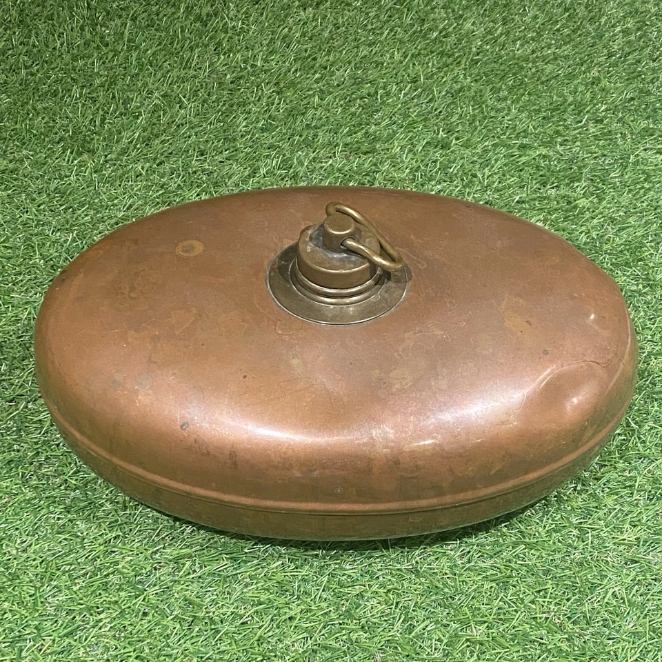 Antique European Copper Bed Warmer Foot, Carriage,  Décor, Country Farm House - Image 1 of 4