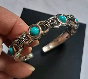 Michael Dawkins Starry Night 925 Sleeping Beauty Turquoise Cuff Bracelet 7.5" - Picture 1 of 18
