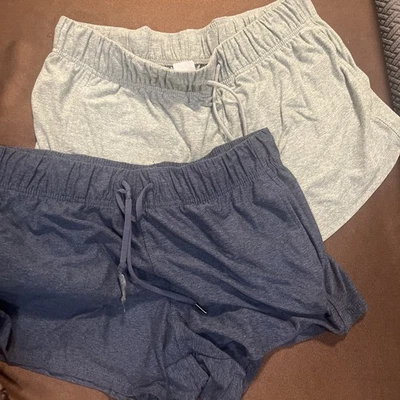 Athletic Works Women L set (2)Blue and green Polyester Spandex Shorts Drawstring - Image 1 of 4