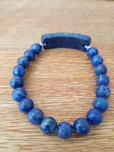 Sari-Sang Lapis Lazuli Sterling Silver Stretchable Bracelet - Picture 1 of 3