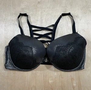 Cacique Boost Plunge BH Frontverschluss Schimmer Schwarz Spitze Gr. 44DDD - Bild 1 von 11