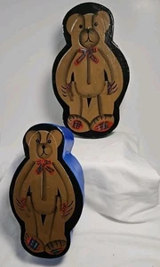 Juego de 2 osos de peluche vintage de papel maché - Imagen 1 de 11