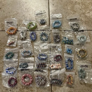 lotto fascio cabochon perle di vetro vintage fatte a mano retrò uniche T 10mm-15mm - Foto 1 di 12