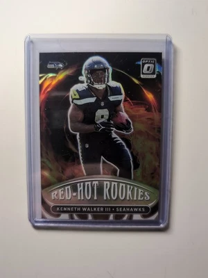2022 Donruss Optic - Red Hot Rookies Kenneth Walker III #RHR-7 Holo Prizm (RC) - Image 1 of 2