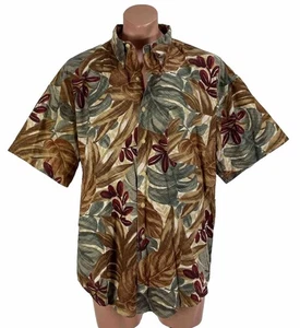 Chaps Ralph Lauren Hemd Herren Large BRAUN ROT GEBLÜMT Hawaii Strand Vintage Y2K XL - Bild 1 von 8