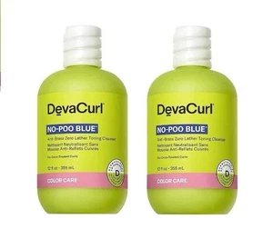 2 Flaschen DevaCurl No-Poo Blue® Anti-Messing Zero Lather Toning Cleanser 12 Fl. oz. - Bild 1 von 1