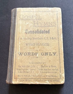 Antik 1883 Buch EVANGELIUM HYMNEN KONSOLIDIERT Umarmende Bände Nr. 1, 2, 3 und 4 - Bild 1 von 8