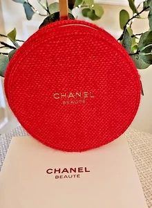 CHANEL | 2024 Limited Edition Beaute Round Red Tweed Makeup Bag Pouch NEW in Box - Picture 1 of 10