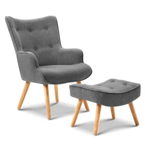 Armchair and Ottoman - Grey - Picture 1 of 6