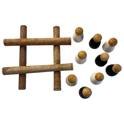 Handcrafted Wooden 3D Tic Tac Toe Game – Classic Family Fun & Unique Gift - Image 1 of 4