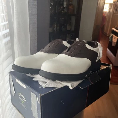NEW Callaway CG Sport Comfort Saddle Mens Sz 10 Golf Shoes White Shoes With Box - Image 1 of 4