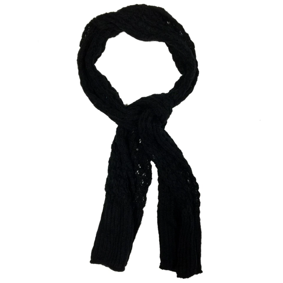 Bufanda de invierno tejida con cable negra para mujer Fownes Foto 1 de 1