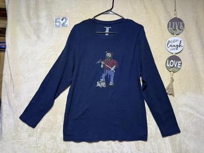 Lucky Brand Mens Sleepwear Thermal Sz.L/Blue/Lumberjack Bear Logo/RN#87958 - Image 1 of 4