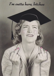 PAPYRUS GRADUATION CARD NIP MSRP $3.95 B*TCHES CARD (K3) - Picture 1 of 3