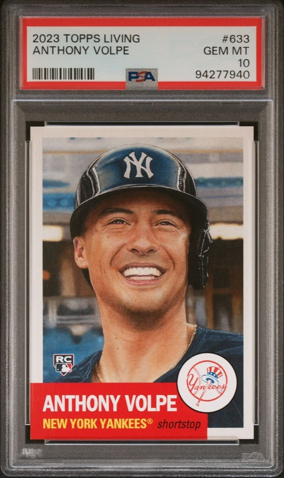 2023 Topps Living Set Anthony Volpe #633 Rookie Gem Mint PSA 10 New York Yankees - Image 1 of 1