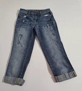 Justice Girls Jeans Size 12S Simply Low Model Cotton Spandex Slightly Distressed - Picture 1 of 6