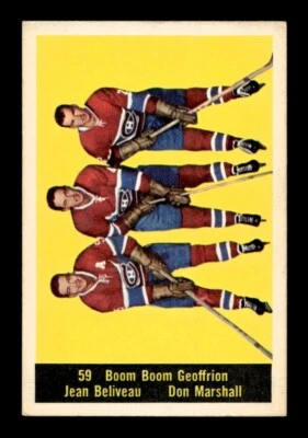 1960-61 PARKHURST  # 59  LINE MARSHALL / BELIVEAU / GEOFFRION   26399 - Image 1 of 2