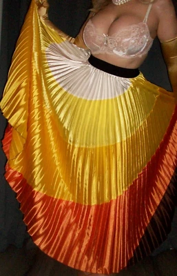 Vtg Accordion Pleats Sweep Long Satin Maxi Slip S - Image 1 of 3