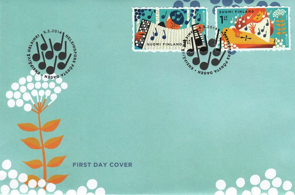 Folk Music Accordion Kannel Music National Instruments Finland Mint FDC 2014 - Image 1 of 1