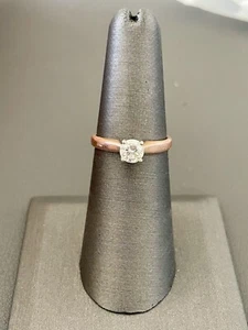 14kt Rose/Yellow Gold 1/2CT Diamond Solitaire Engagement Ring. Size 6 (C2) - Picture 1 of 7
