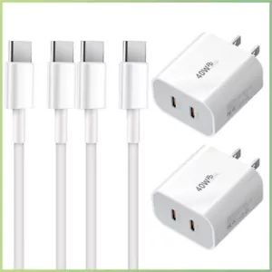 PD 40W Fast USB C Charger Block Power Adapter Type-C Cable For iPhone 15 16 Plus - Picture 1 of 17