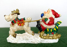 Santa and Reindeer Christmas Mini Figurine-Village accessory