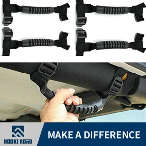 Hooke Road 4x Grip Grab Hand Handles For 1955-2025 Jeep Wrangler CJ YJ TJ JK JL - Picture 1 of 10