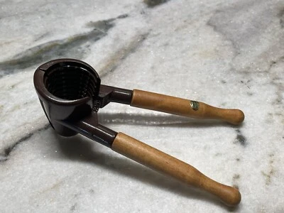 Vintage Metal Nut Cracker Sheller Plier Heavy Duty Wooden Handle Walnut Pecan - Image 1 of 4