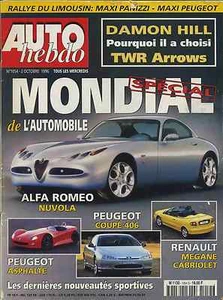 AUTO HEBDO n°1054 02/10/1996 SPECIAL SALON 406 coupé JAGUAR XK8 MEGANE cab - Imagen 1 de 1