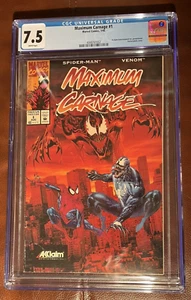 Maximum Carnage #1 ACCLAIM Spider-Man Venom RARO Cómic CGC 7.5 V Fine Promo 1994 - Imagen 1 de 7