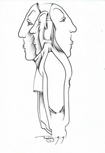 Jessica Tehan 2017 "Untitled" ink on 7.5x11" heavy paper drawing - beautiful art - Picture 1 of 1