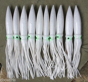 LOT OF 10 COT 9" SHELL BULB SQUID GREAT 4 DAISY CHAIN SPREADER BAR - GHOST WHITE - Picture 1 of 2