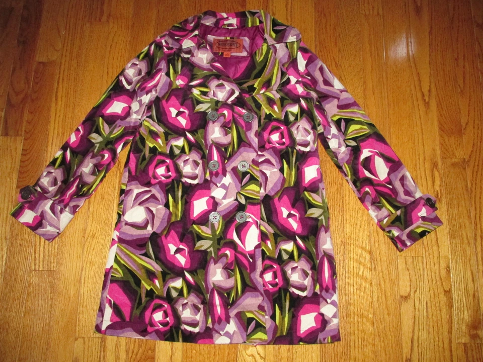 Chaqueta gabardina Missoni for Target Girls talla L púrpura pasión floral terciopelo Foto 1 de 4