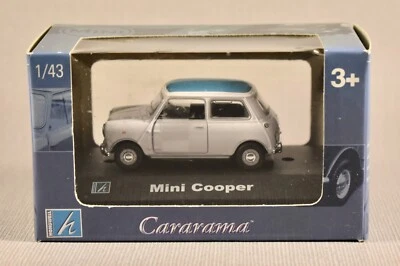 CARARAMA MINI COOPER WHITE with GREEN ROOF DIECAST MODEL CAR 1:43 - image 1 of 4