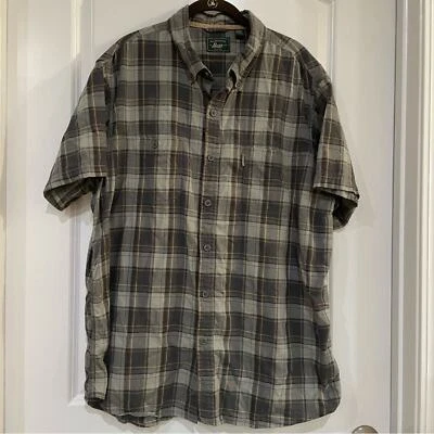 G.H. BASS & CO. Rick River textures mens short sleeve Gray plaid shirt size XXL - Image 1 of 4