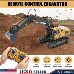 11 Channels Rc Excavator Dump Truck Bulldozer Electronic Children Christmass Toy - Picture 1 of 13