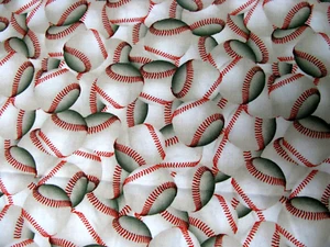 2007 Brother and Sister Baseball Fabric, Sports, 100% Cotton 26" x 42" - Picture 1 of 4