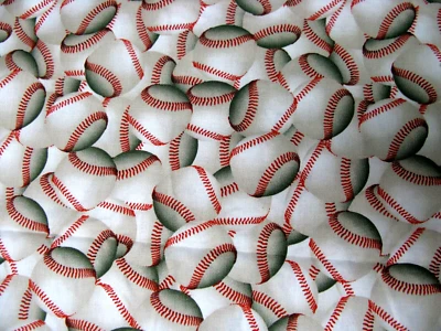 2007 Brother and Sister Baseball Fabric, Sports, 100% Cotton 26" x 42" - Image 1 of 4