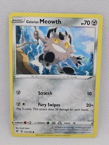 POKEMON VIVID VOLTAGE GALARIAN MEOWTH 112/185 NM/MINT PACK FRESH - Picture 1 of 6