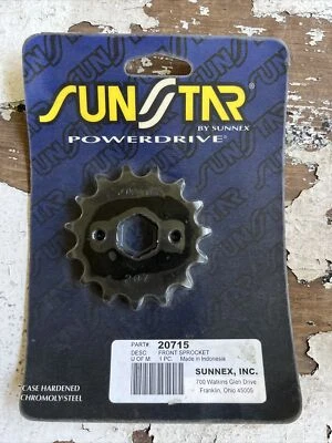 Piñón Sunstar 20715 Fr 15T CB125 84 CM185T 78-79 CM200 80-82 EZ90 Cub 91-92 Foto 1 de 2
