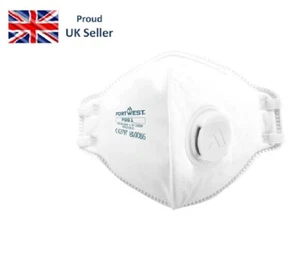 Portwest P351 FFP3 Ventil Dolomit Einweg Gesichtsmaske Atemschutz (20er Pack) - Bild 1 von 9